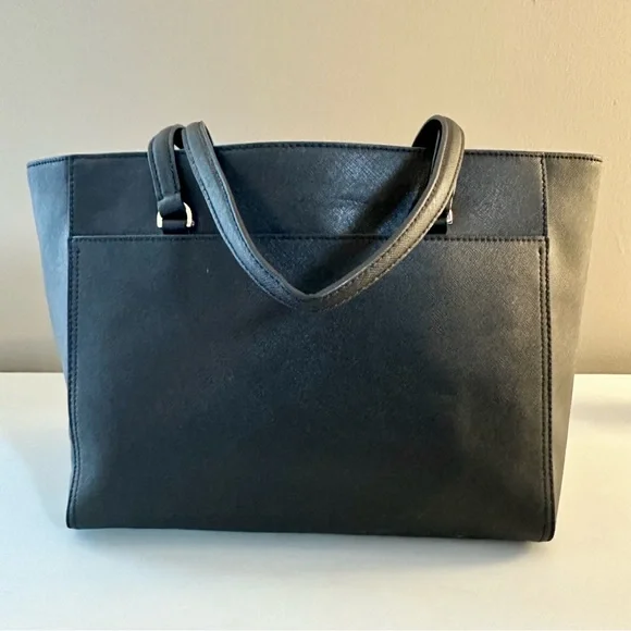 Tory Burch Black Classic Small Leather Tote Purse Handbag - Picture 4 of 8